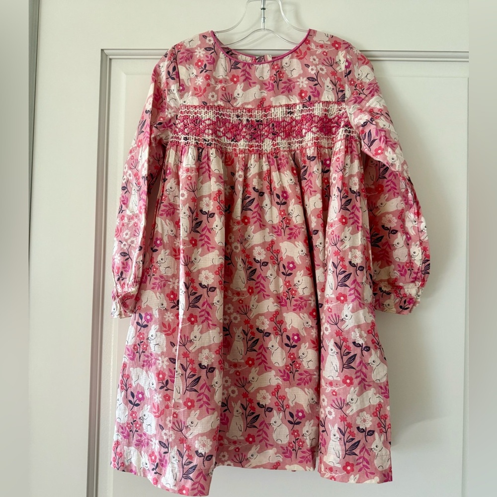 Mini Boden Pink Easter Dress w Bunnies